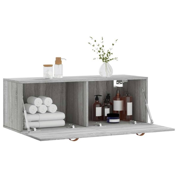 Berkfield Wall Cabinet Grey Sonoma 100x36.5x35 cm Engineered Wood