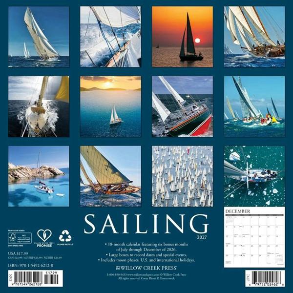 Sailing Calendar 2027, Wall Calendars, Month To View, Sports, Gift