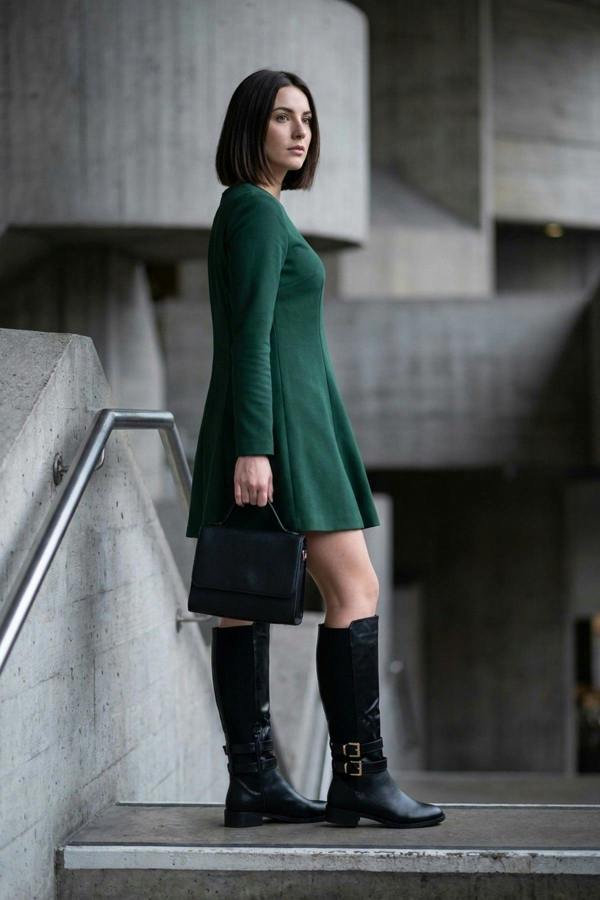 Raquel Knee High Riding Boots - Black