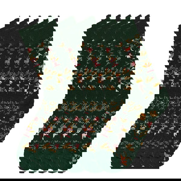 Anysox 5 Pairs Size 5-9 Fashion Socks Combed Cotton Art Abstract Crowned Lady Oil Painting Novelty Happy Funny Christmas Gift for Women