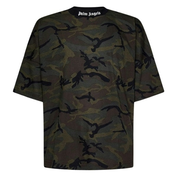 Palm Angels Camo Classic Logo Oversize Tee Military XS