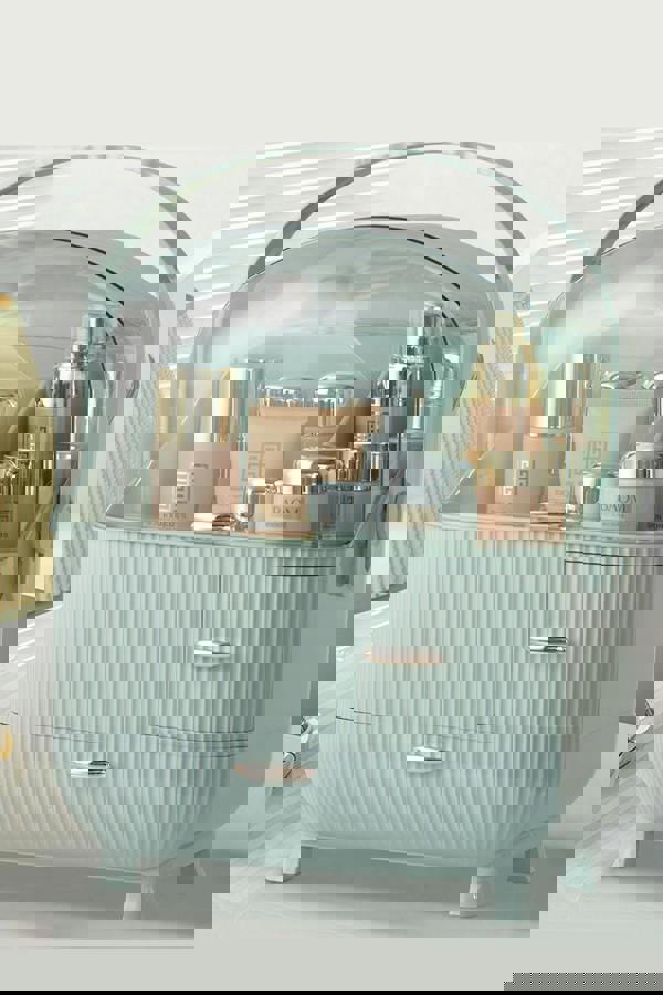 Living and Home Multi-Function Make Up Case Dustproof Cosmetic Storage Box, Skin Care Products Jewellery Bedroom Organiser Finishing Box