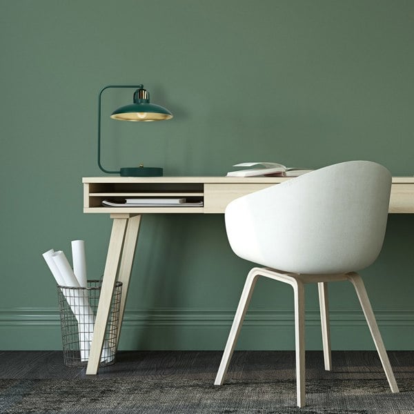 Milagro Felix Hand Made Designer Table Lamp In Green And Gold Rugged Industrial With A Luxurious Twist