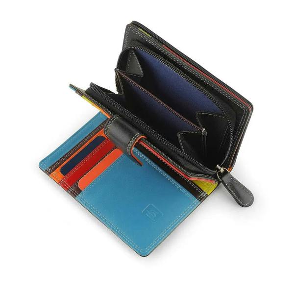 open view of black Medium Leather Purse Jasmine London