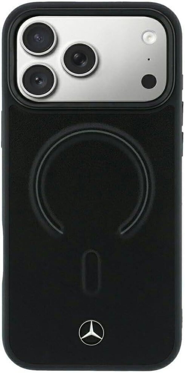 Mercedes Leather 3D MagSafe Case for iPhone 17/18 Pro 6.3" Black - MEHMP18L25PEMMOK