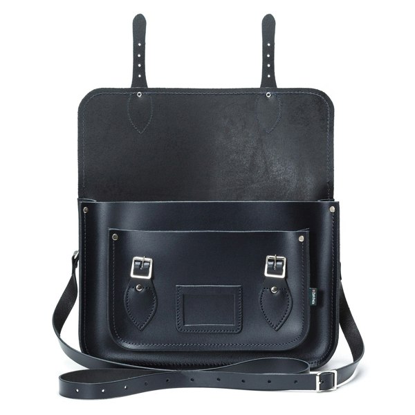 Navy Leather Satchel - Satchel - Zatchels