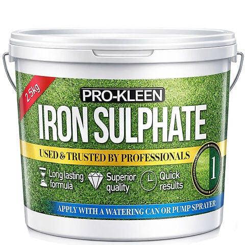 ProKleen Pro-Kleen Iron Sulphate 2.5KG PREMIUM Ferrous Pure Lawn Tonic- Lawn Conditioner and Turf Hardener. Damp Grade