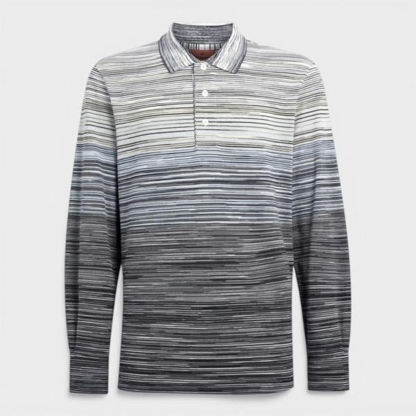 Missoni Long Sleeved Polo Shirt Cotton Piqué Multicoloured