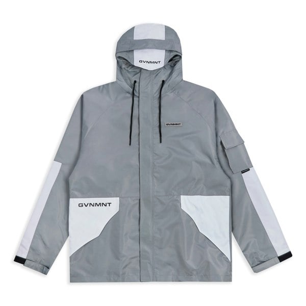 GVNMNT Clothing Co Frontline Hooded jacket - Grey / White