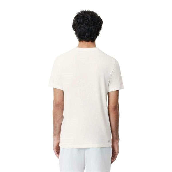 Lacoste Mens Logo Quick Dry Regular T-Shirt - White - 
