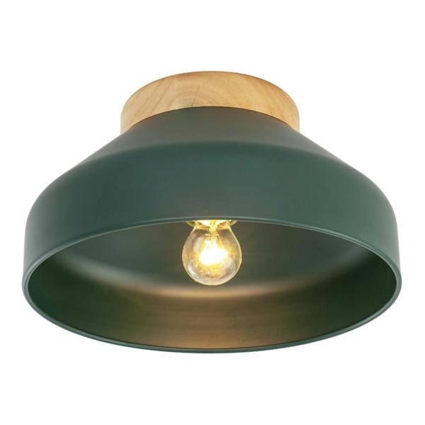 Chic Scandinavian Designed Semi Flush Ceiling Light in Forest Green Image 4