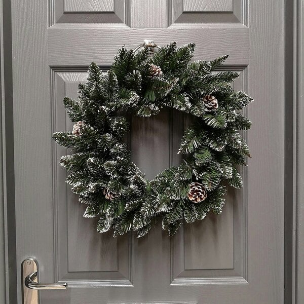 Samuel Alexander Premier Rocky Mountain Snow Tipped Christmas Wreath 50cm