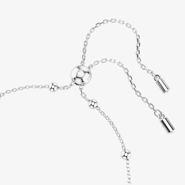 Swarovski Una Rhodium Plated Round White Crystal Bead Toggle Bracelet 5733196