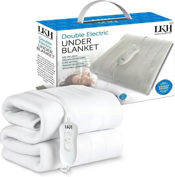 LKH HOME COLLECTION Electric Blanket Underblanket with 3 Heat Settings Dual Detachable Controller, Fast Heat-Up & Overheat Protection