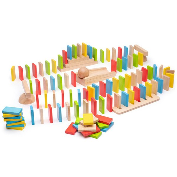 Bigjigs Toys Wooden Domino Run Game - Includes 110 Play Pieces