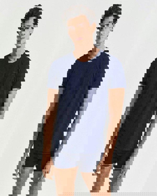 GANT 2-Pack Mens Crew Neck T-Shirts - 109 Navy/White