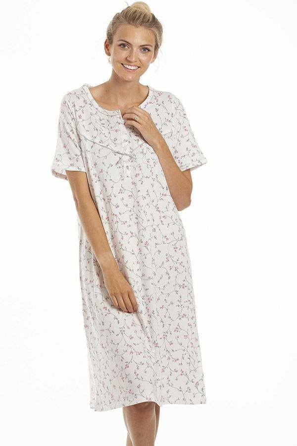 Classic Floral Print Jersey Cotton Nightdress