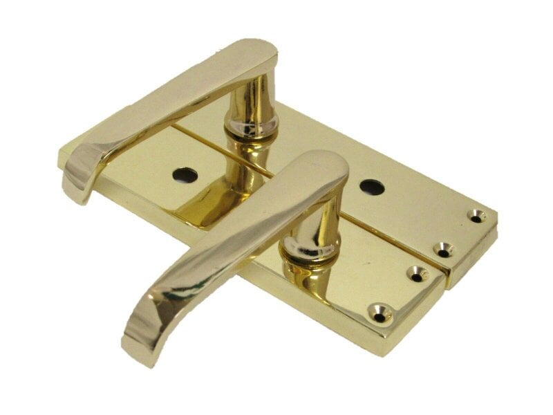 EDH Door Hardware Victorian Straight Brass Bathroom Door Handles – Interior Lock Handle