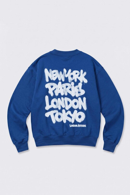 London Attitude Oversized Heavyweight City Graffiti Sweatshirt