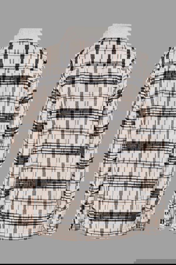 Men's Tartan Check Borg Lined Cotton Shacket