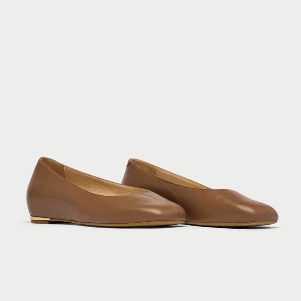 Calla Lucinda Flat Shoes for Bunions & Wide Feet - Tiramisu Leather