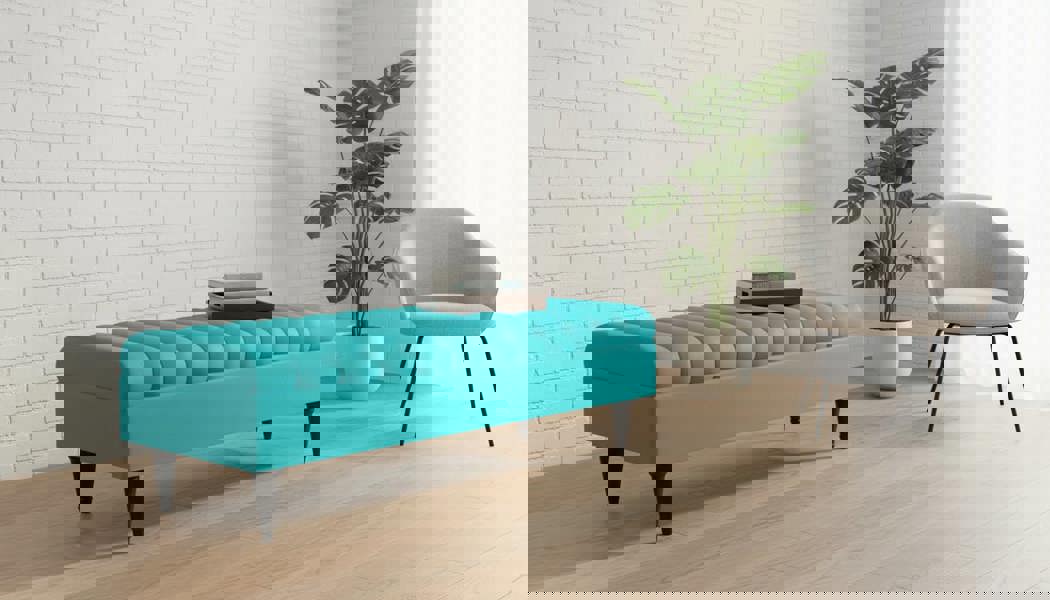 Romo Aqua Ottoman – Comfortable Padded Bench Seat with Hidden Storage - ISTOOLS