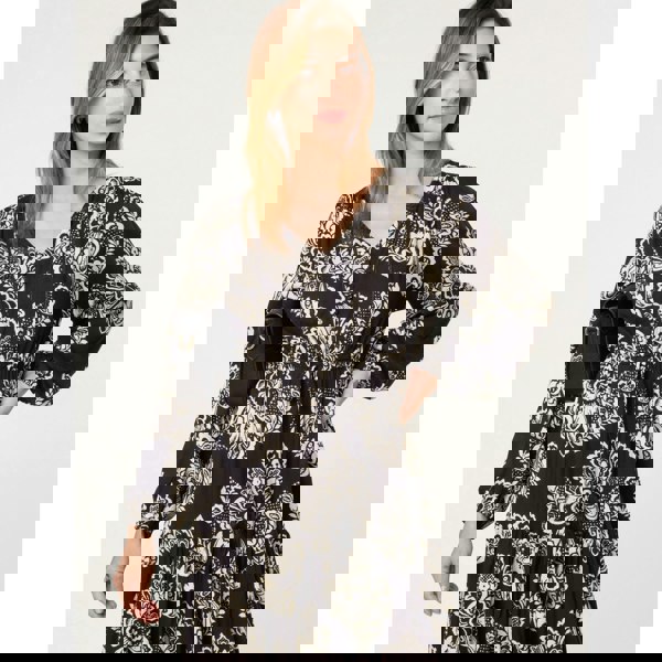 Blue Vanilla Button Front Midi Dress