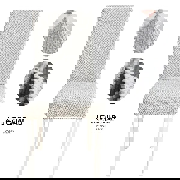 Anyseat Light Grey Knitted Design Elastic Chair Cover for Dining Room