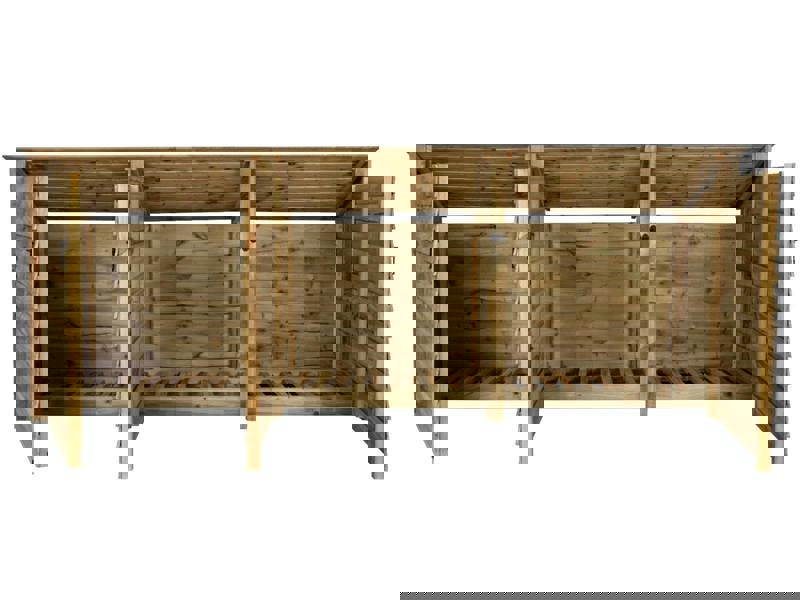 Arbor Garden Solutions Wooden Log Store (Roof Sloping Back) with Doors W-335cm, H-126cm or 180cm, D-88cm