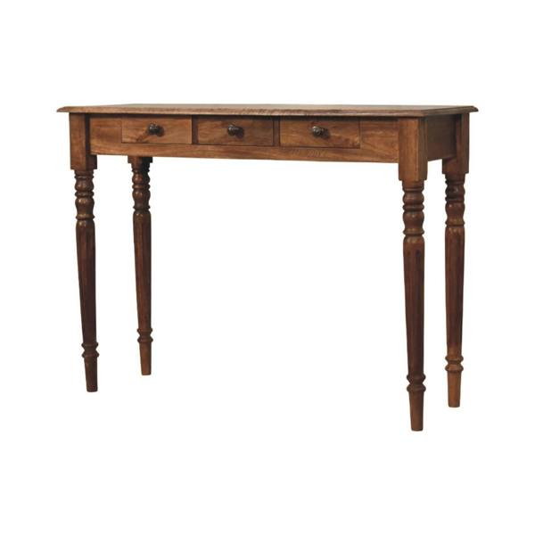 Artisan Furniture Solid Wood Three Drawer Console with Turned Legs