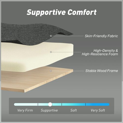 Wyld Haus Lula Dark Grey Fabric Upholstered 3 Way Convertible 2 Seater Sofa Bed