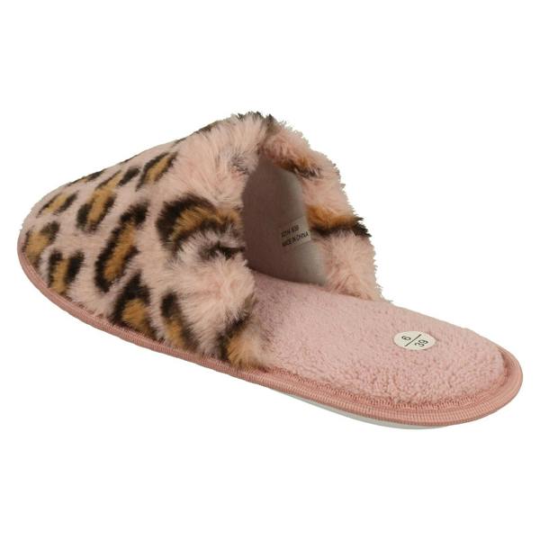 Spot On Ladies Spot On Leopard Detailed Mule Slippers X2114