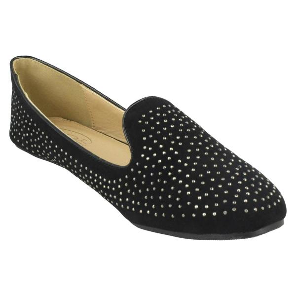 Spot On Ladies Spot On Flat Diamante Ballerina