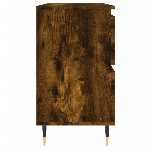 Berkfield Bathroom Cabinet Smoked Oak 80x33x60 cm Engineered Wood