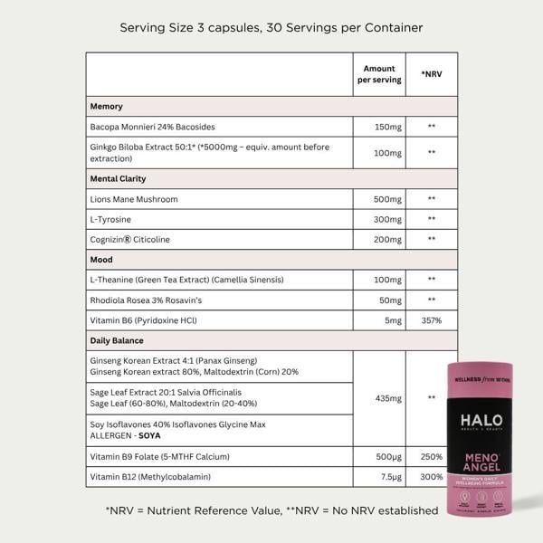 Halo Health and Beauty MENO ANGEL® - Daily Support for Midlife Wellness