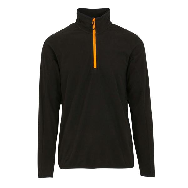 Regatta Professional Mens Half Zip Fleece Top - Black/Orange Pop - 