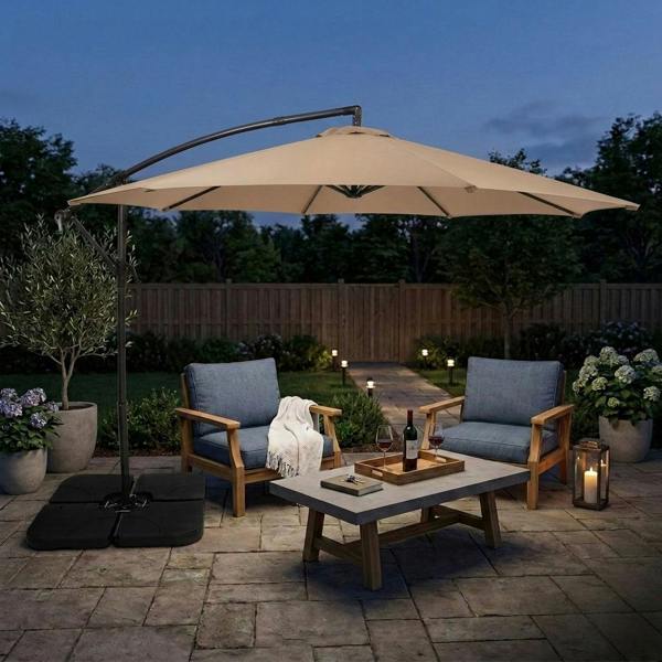 Jardi Cantilever Parasol 3m – Beige