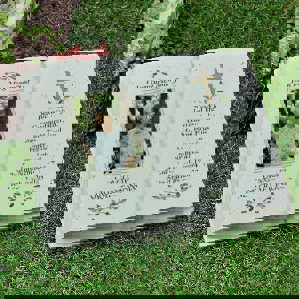 Personalised Memento Company Personalised Memorial Cross Photo Upload Resin Book