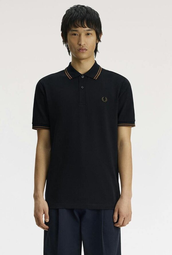 Fred Perry Twin Tipped Polo Shirt - Navy/Bronze