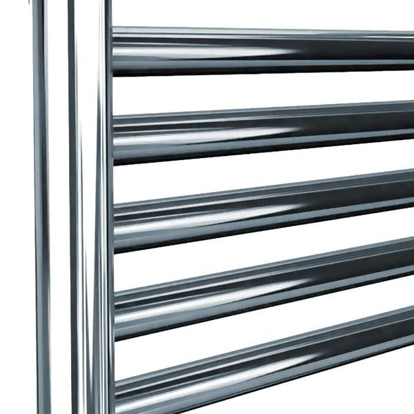 MYHOMEWARE 350 x 600mm Chrome Flat Electric Pre-Filled Heated Towel Rail Radiator For Bathroom Designer Standard Element