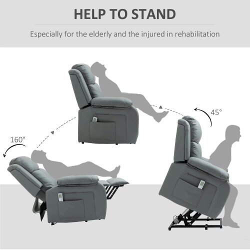 Bobobiy Riser and Recliner Chair with Massage, Power Lift Recliner Chair for Elderly with Remote Control, Grey