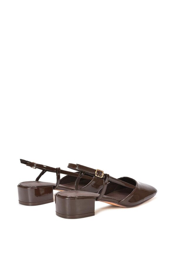 XY LONDON Slingback Court Shoes With Low Block Heel