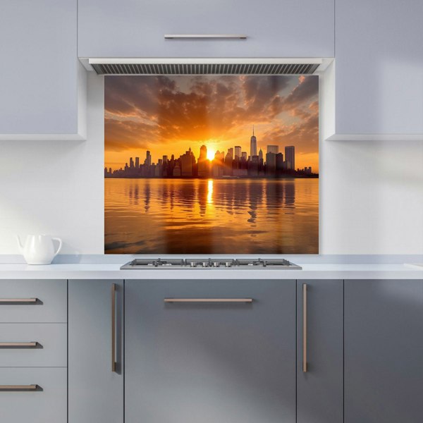 Warren Reed - Designer Sunrise In The City Kitchen Splashback