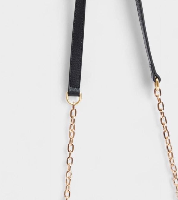 Votch Luella Vegan Bio-Based Bamboo Leather Chain Purse in Black