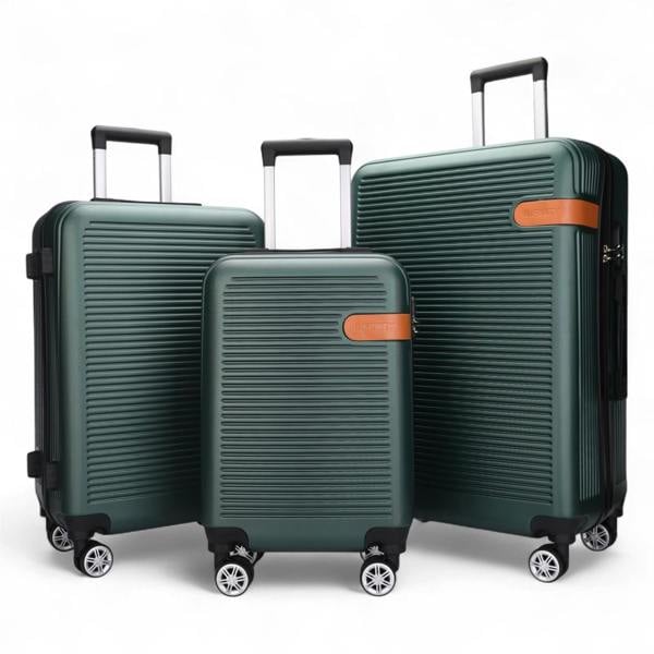 Infinity Luggage Hard Shell Classic Dual 4 Wheel Luggage Suitcase Set