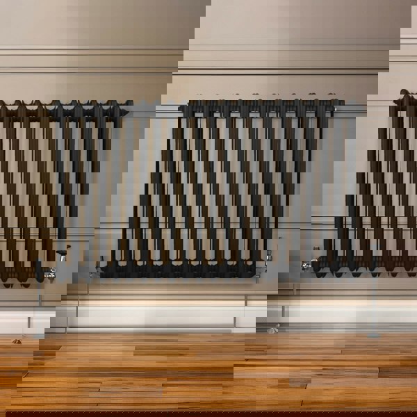 Monstershop Traditional 2 Column Radiator - 600 x 1012mm - Black