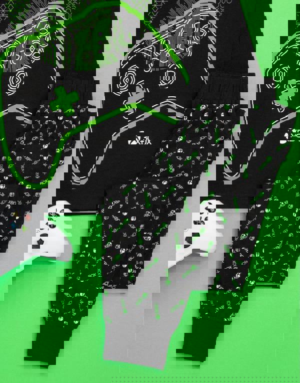 Xbox Boys Black Game Controller Long Sleeve Long Leg Pyjama Set [dis]