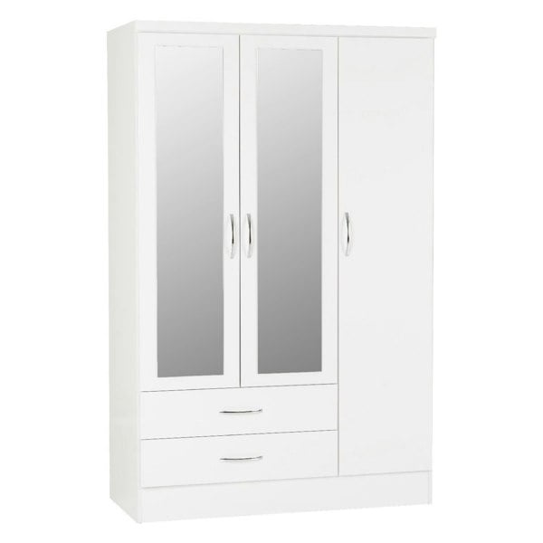 Seconique Nevada 3 Door 2 Drawer Mirrored Wardrobe