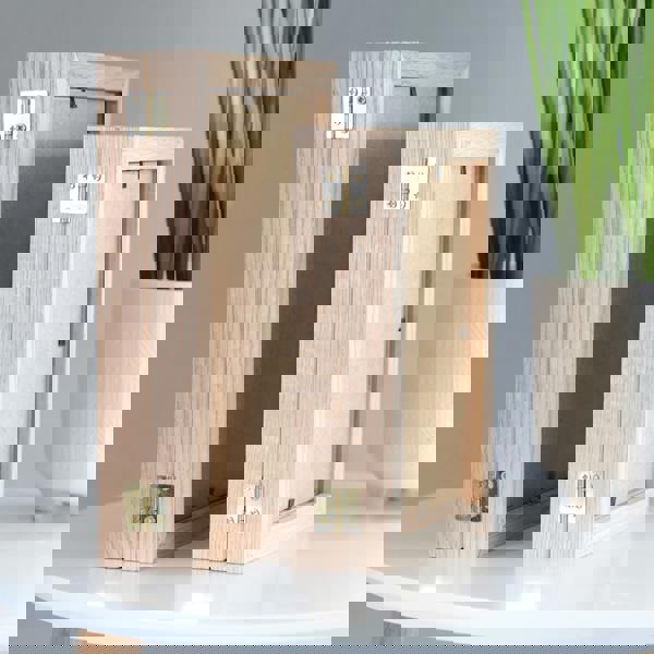 MijMoj Design Solid Oak Hinged Picture Frame - For 6x4" or 7x5" Photos, Natural Finish