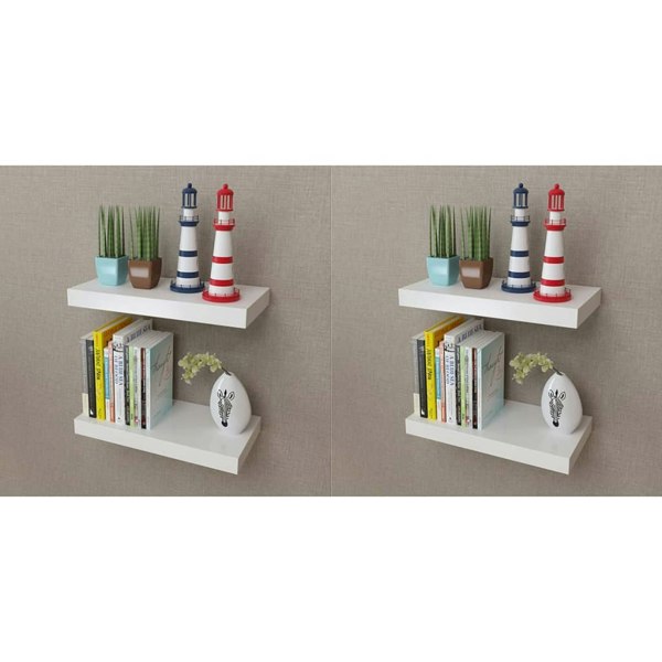 Berkfield Wall Shelves 4 pcs White 40 cm